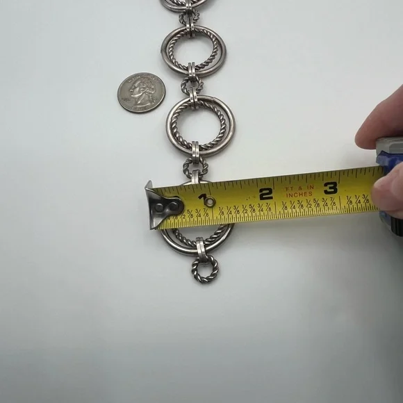 Grosse Germany heavy sterling silver round link twisted chain bracelet vintage